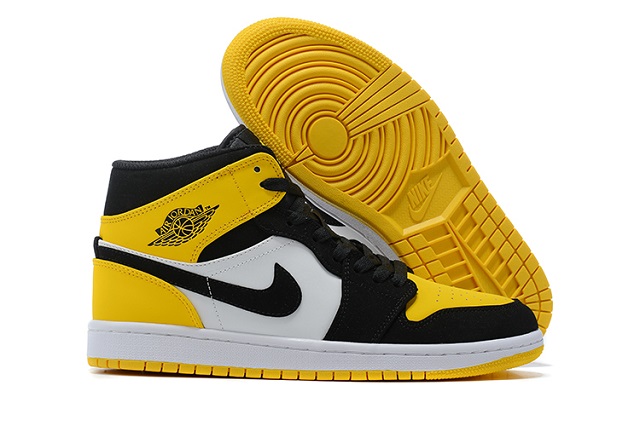 Women Jordan Shoes 1 Grade AAA Black Yellow